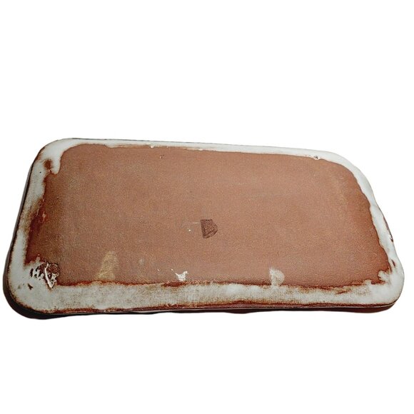 Vintage Studio Art Ceramic Tray W/ Christmas Tree and Gingerbread House - Picture 2 of 6